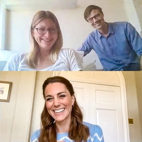 Kate Middleton lors d'un appel vidéo avec de jeunes parents, sur Instagram, le 2 mai 2020.