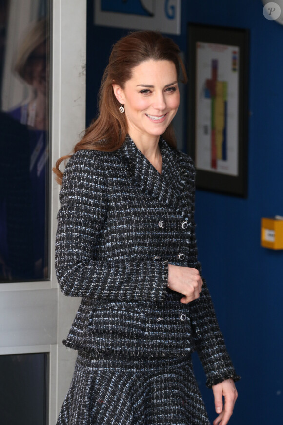 Catherine Kate Middleton, duchesse de Cambridge, visite un atelier du programme hospitalier de la National Portrait Gallery à l'hôpital pour enfants Evelina le 28 janvier 2020.