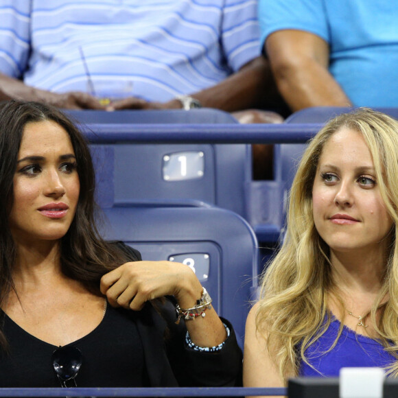 Meghan Markle et une amie lors d'un match de tennis à New York, en 2016.