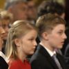 Le prince Laurent de Belgique, la princesse Claire - La princesse Elisabeth de Belgique, duchesse de Brabant, fête ses 18 ans dans la salle du trône au palais royal à Bruxelles le 25 octobre 2019.