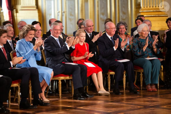 La reine Mathilde et le roi Philippe de Belgique, la princesse Elisabeth, le roi Albert II de Belgique et la reine Paola de Belgique - La princesse Elisabeth de Belgique célèbre ses 18 ans au Palais royal de Bruxelles, le 25 octobre 2019.