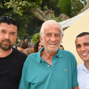 Exclusif - Jeff Domenech, Jean-Paul Belmondo et Brahim Asloum lors du gala de boxe "No Limit Episode IX" au Cannet le 18 juillet 2019. © Bruno Bebert/Bestimage