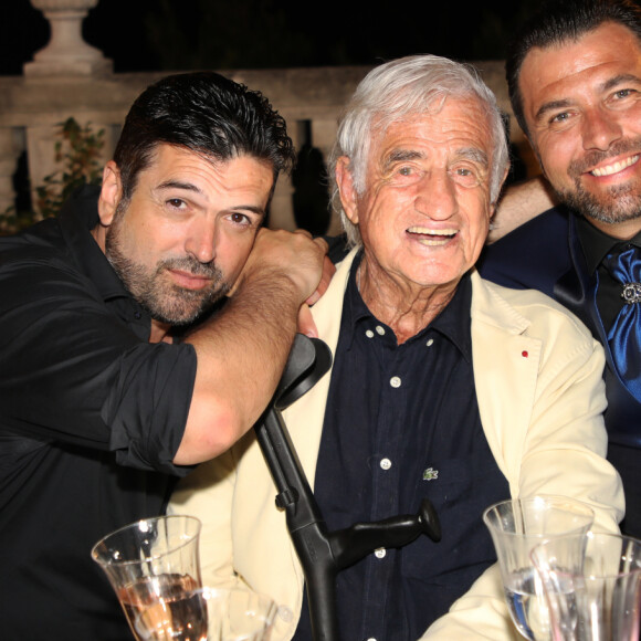 Exclusif - Jeff Domenech et Jean-Paul Belmondo au mariage de Sebastien Frey (à droite) à Grasse le 29 juin 2019. © Denis Guignebourg/Bestimage