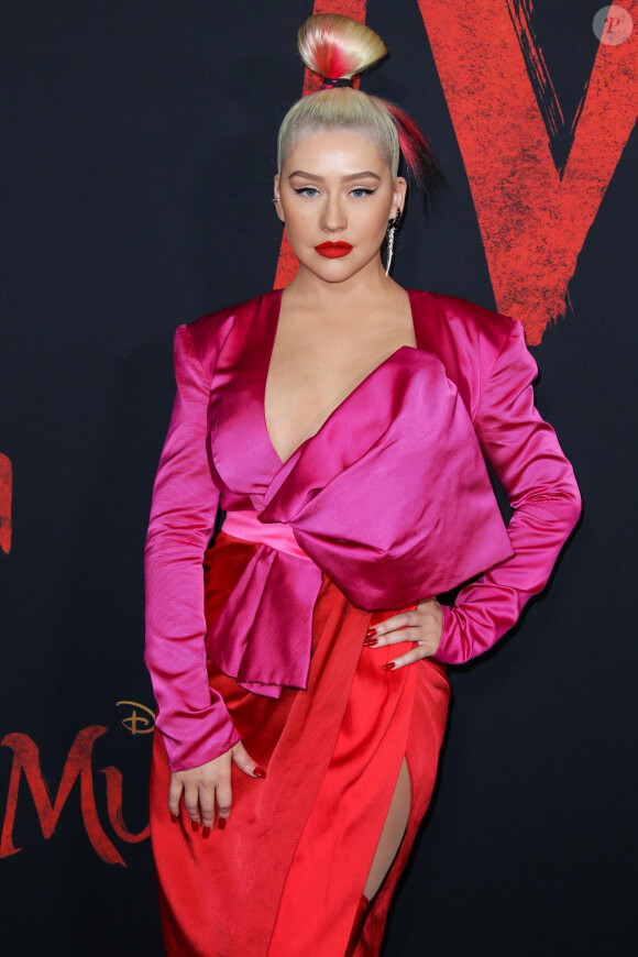 Christina Aguilera à la première de Mulan au théâtre El Capitan ans le quartier de Hollywood à Los Angeles, le 9 mars 2020