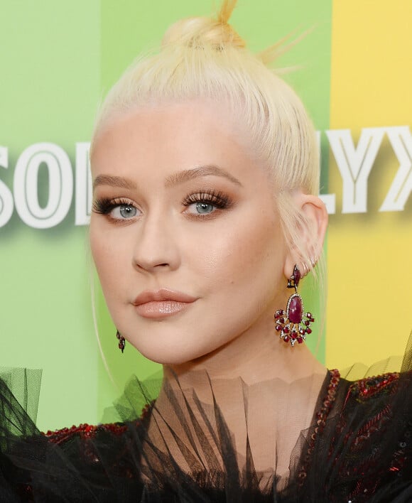 Christina Aguilera au photocall de la soirée "amfAR Gala" à Los Angeles, le 10 octobre 2019.