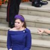 Sarah Ferguson, duchesse d'York, la princesse Beatrice d'York, Nicola et George Brooksbank - Sorties après la cérémonie de mariage de la princesse Eugenie d'York et Jack Brooksbank en la chapelle Saint-George au château de Windsor, Royaume Uni, le 12 octobre 2018.