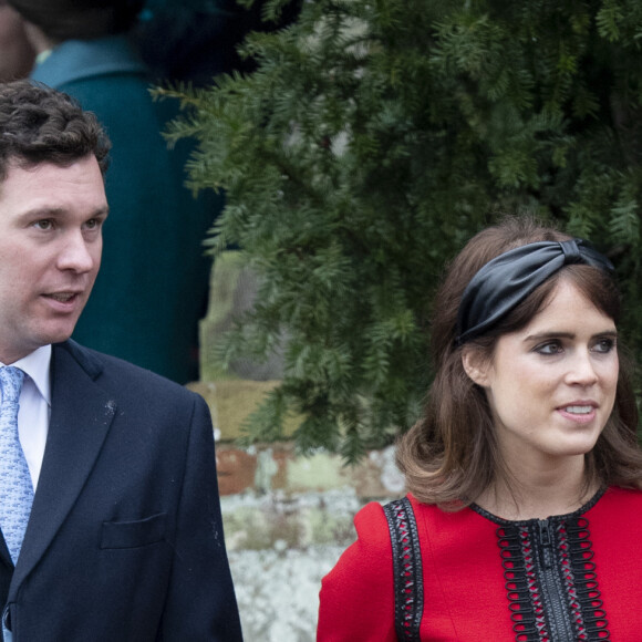 La princesse Eugénie d'York et son mari Jack Brooksbank - La famille royale britannique se rend à la messe de Noël à l'église Sainte-Marie-Madeleine à Sandringham, le 25 décembre 2018.