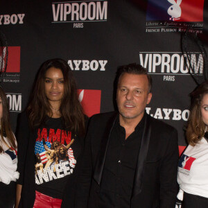 Jean-Roch et sa femme Anaïs Monory - Soirée de lancement du nouveau 1er numéro du magazine "Playboy" au Vip Room à Paris. Le 9 décembre 2016.