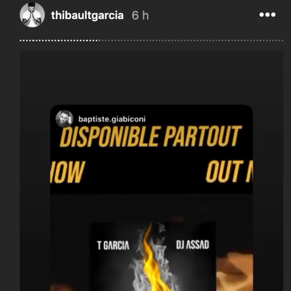 Baptiste Giabiconi fait la promotion du premier single de Thibault Garcia - Instagram, 22 mai 2020