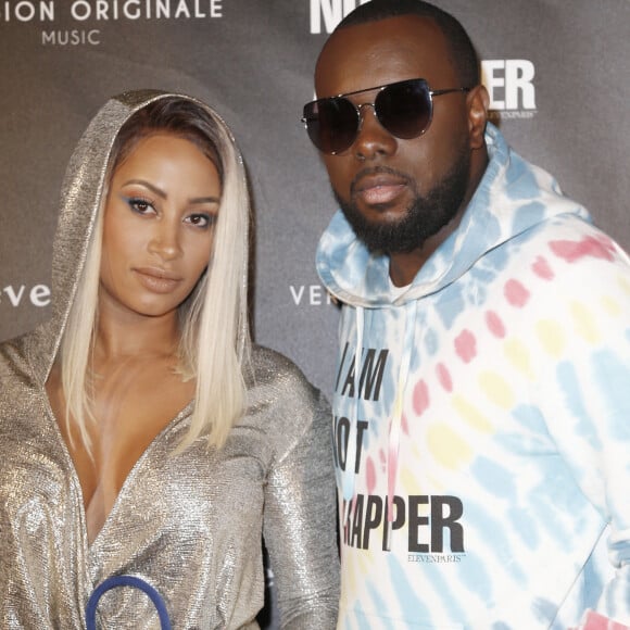 Le rappeur Gims (Maître Gims - Gandhi Djuna) et sa femme Demdem Djuna lors de la soirée de lancement de la collection capsule "I'm not a rapper" de la marque Elevenparis (Eleven Paris) à Paris, France, le 11 avril 2019. © Christophe Aubert via Bestimage