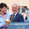 Didier Deschamps et son fils Dylan durant l'inauguration du Stade de football Didier Deschamps à Cap d'Ail le 12 septembre 2018. © Bruno Bebert / Bestimage