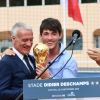 Didier et Dylan Deschamps durant l'inauguration du Stade de football Didier Deschamps à Cap d'Ail le 12 septembre 2018. © Bruno Bebert / Bestimage