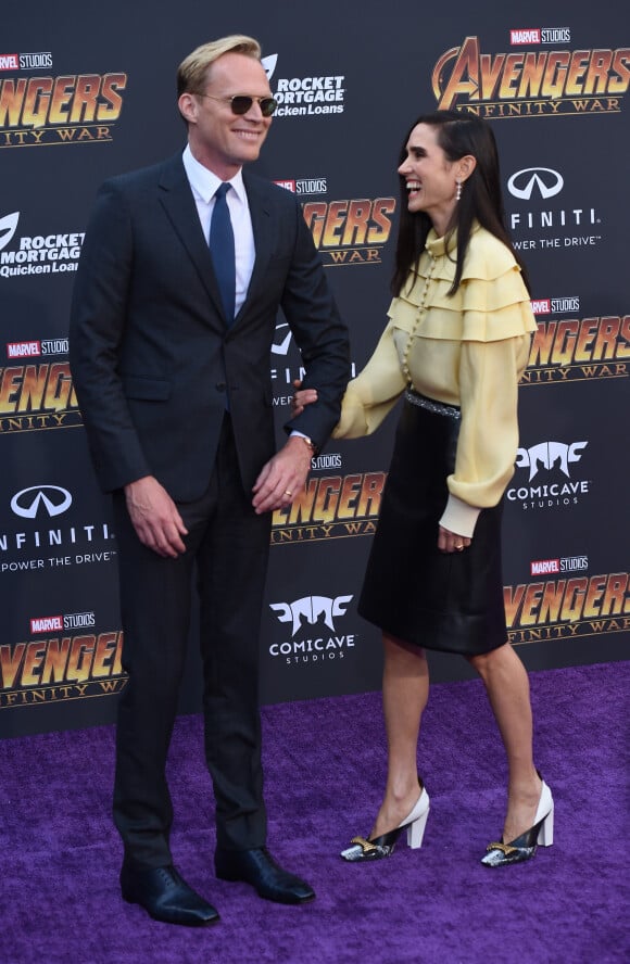 Paul Bettany et sa femme Jennifer Connelly à la première de 'Avengers: Infinity War' au théâtre El Capitan à Hollywood, le 23 avril 2018 © Chris Delmas/Bestimage