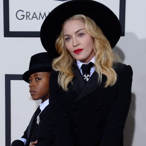 Madonna et son fils David Banda Mwale - 56e cérémonie des Grammy Awards à Los Angeles, le 26 janvier 2014.