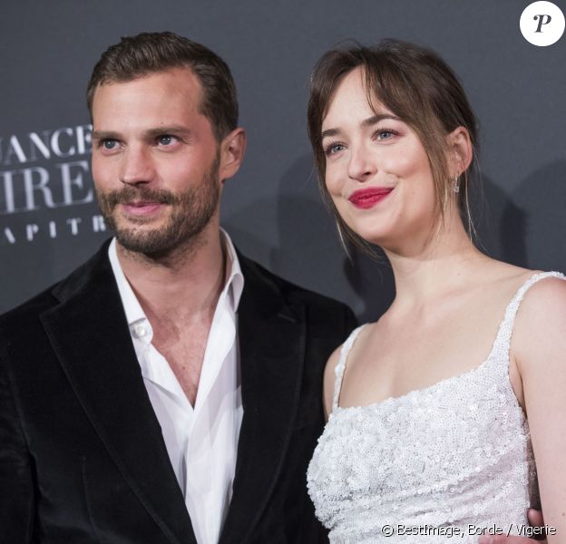 Jamie Dornan et Dakota Johnson - Avant-première mondiale de " 50 nuances plus claires " à la salle Pleyel à Paris le 6 février 2018. © Borde / Vigerie / Bestimage