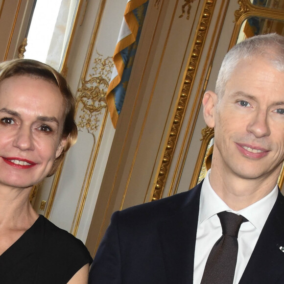 Sandrine Bonnaire et Franck Riester - 22ème édition du Printemps des Poètes au ministère de la Culture à Paris le 25 février 2020. © Coadic Guirec/Bestimage