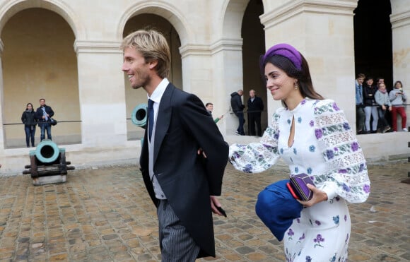 Le prince Christian de Hanovre, la princesse Alessandra de Osma - Mariage du prince Jean-Christophe Napoléon et de la comtesse Olympia d'Arco-Zinneberg à la cathédrale Saint-Louis des Invalides à Paris le 19 octobre 2019. © Dominique Jacovides / Bestimage