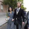 Alessandra de Osma et son mari le prince Christian de Hanovre - Mariage de Maria Vega Penichet Fierro et Fernando Ramos de Lucas à Madrid. Le 6 octobre 2018