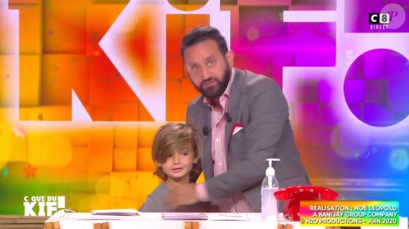 Lino, le fils de Cyril Hanouna, apparaît en direct dans "C que du kif", le 4 juin 2020, sur C8