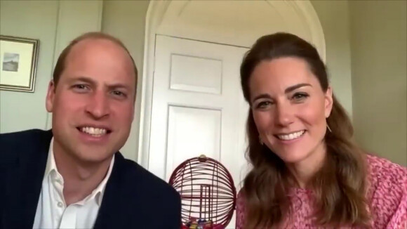 Le prince William, duc de Cambridge, et Catherine Kate Middleton, duchesse de Cambridge, participent à un Bingo en visioconférence le 22 mai 2020.