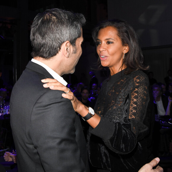 Exclusif - Ary Abittan et Karine Le Marchand - Soirée caritative des parrains de l'Appel national pour la Tsedaka au Pavillon Gabriel parrainnée cette année par M. Drucker à Paris le 1er décembre 2019. Le dîner a été suivi d'une vente aux enchère avec un rare disque d'or de Jean-Jacques Goldman offert par Jean Jacques et dédicacé spécialement pour la soirée. © Coadic Guirec-Cyril Moreau/Bestimage