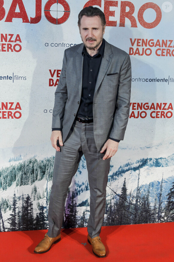 Liam Neeson en juillet 2019 lors de la présentation à Madrid de son film Sang froid.