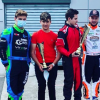 Tom Pernaut, fils de Nathalie Marquay et Jean-Pierre Pernaut a remporté un trophée après avoir participé à une course de karting. Juin 2020.