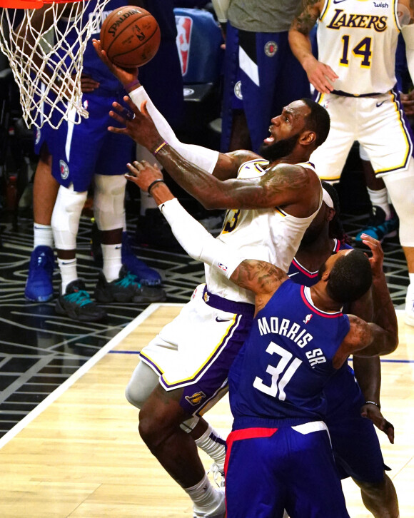 LeBron James lors du match Los Angeles Clippers - Los Angeles Lakers au Staples Center. Los Angeles, le 8 mars 2020.