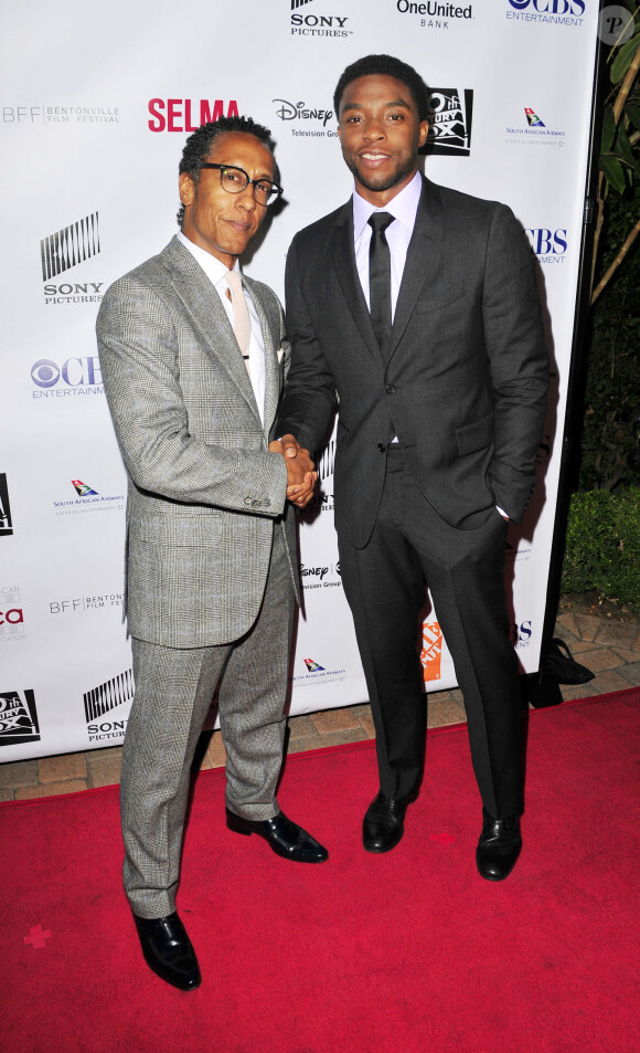 Andre Royo et Chadwick Boseman - 6e cérémony des AAFCA Awards au Taglyan Complex de Los Angeles. Le 4 février 2015. © Koi Sojer/PCN/ABACAPRESS.COM
