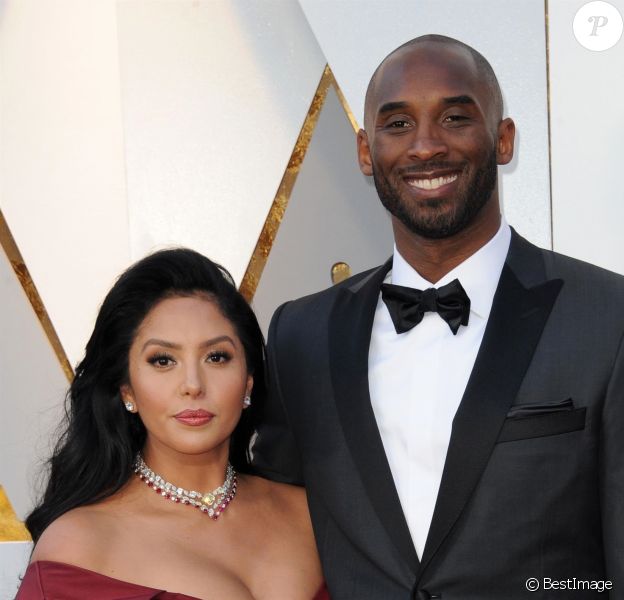 Kobe Bryant (Oscar meilleur court métrage animé avec "Dear Basketball") et sa femme Vanessa - Press room de la 90ème cérémonie des Oscars 2018 au théâtre Dolby à Los Angeles, Californie, Etats-Unis, le 4 mars 2018 -