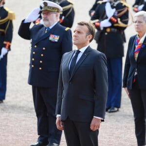 Le président de la République française Emmanuel Macron au Mont Valérien pour le 80ème anniversaire de l'appel du 18 juin à Suresnes, France, le 18 juin 2020. © Jacques Witt/Pool/Bestimage