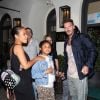 Christina Milian, enceinte, son compagnon Matt Pokora et sa fille Violet Madison sont allés dîner dans le restaurant Madeo à Beverly Hills, le 8 août 2019