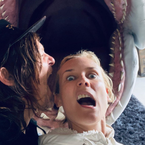 Norman Reedus et Diane Kruger, confinés. Avril 2020.