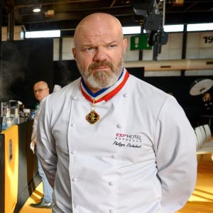 Exclusif - Philippe Etchebest préside le salon français de la restauration "Expotel" à Bordeaux. Il dirige aussi la journée des chefs et sa compétion regroupant 22 Etoiles sur l'évènement, le 25 Novembre 2019. © Patrick Bernard/ Bestimage