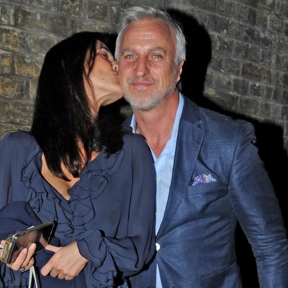 Exclusif - David Ginola et sa compagne Maeva Denat quittent le restaurant Chiltern Firehouse à Londres le 10 novembre 2018.