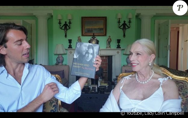 L'auteure britannique Lady Colin Campbell présente son nouvel ouvrage sur Meghan Markle et le prince Harry le 25 juin 2020 sur YouTube.