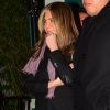 Exclusif - Jennifer Aniston à la sortie du restaurant "San Vicente Bungalows", où se tenait l'anniversaire de S. Foster, à Los Angeles, le 5 février 2020.