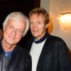 Dave et son compagnon Patrick Loiseau - Inauguration du théâtre de la Tour Eiffel à Paris le 16 octobre 2017. © Coadic Guirec/Bestimage