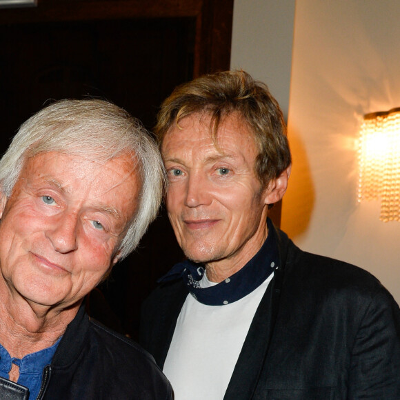 Dave et son compagnon Patrick Loiseau - Inauguration du théâtre de la Tour Eiffel à Paris le 16 octobre 2017. © Coadic Guirec/Bestimage