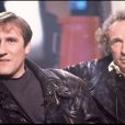  Archives - Gérard Depardieu et Pierre Richard sur un plateau télé. 1983. 