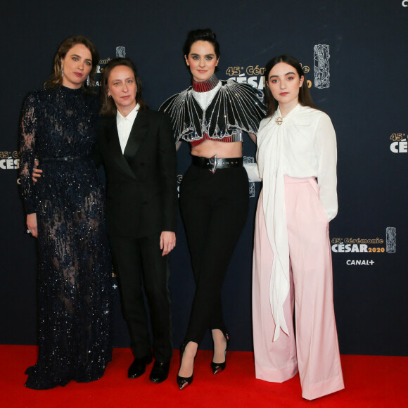 Adèle Haenel, Celine Sciamma, Noémie Merlant (en Louis Vuitton et Cartier - Maquillage Estée Lauder - Coiffure Margaux Rousse Malpat) et Luana Bajrami lors du photocall lors de la 45ème cérémonie des César à la salle Pleyel à Paris le 28 février 2020 © Dominique Jacovides / Olivier Borde / Bestimage