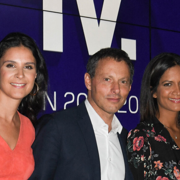 Marc-Olivier Fogiel, PDG de BFM.TV, Aurélie Casse, Ruth Elkrief, Apolline de Malherbe, Alain Duhamel, Adeline François - Conférence de presse de rentrée de BFM.TV à Paris le 5 septembre 2019. © Guirec Coadic / Bestimage