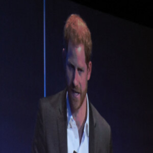 Le prince Harry, duc de Sussex, lors d'un sommet sur le tourisme durable au centre de conférences international d'Edimbourg, Ecosse, Royaume Uni, le 26 février 2020.