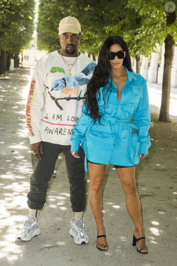 Info du 4 juillet 2020 - Kanye West annonce sa candidature à l'élection présidentielle américaine sur Twitter Kanye West et Kim Kardashian - Arrivées au défilé de mode Homme printemps-été 2019 "Louis Vuitton" à Paris. Le 21 juin 2018 © Olivier Borde / Bestimage