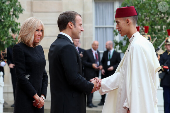 Brigitte Macron, le président Emmanuel Macron, Le prince Moulay El Hassan du Maroc - Le président de la République française reçoit les chefs d'Etat et de Gouvernement étrangers ayant fait le déplacement en France pour rendre hommage au Président Jacques Chirac au Palais de l'Elysée Paris, France, le 30 septembre 2019. © Cyril Moreau/Bestimage