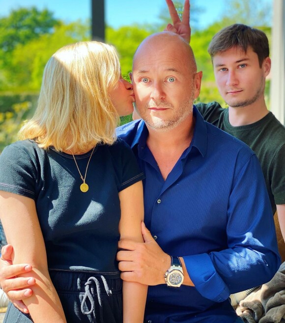 Cauet avec Ivana et Valmont le jour de son anniversaire, avril 2020, photo Instagram