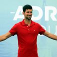 Novak Djokovic lors d'une conférence de presse pour le tournoi de tennis Adria Tour qui se déroulera à Belgrade. Le 25 mai 2020. © Imago / Panoramic / Bestimage