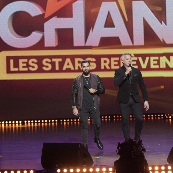 Kendji Girac et David Ginola - Enregistrement de l'émission "Tout le monde chante contre le cancer, les stars relèvent le défi" au Palais des Congrès à Paris, qui sera diffusée le 2 janvier 2020 en prime time sur W9. © Giancarlo Gorassini / Bestimage