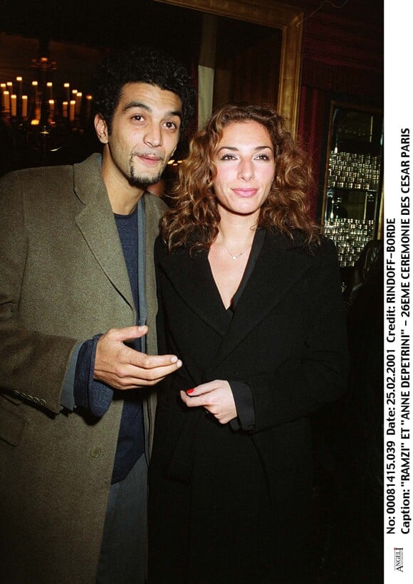 Ramzy Bedia et Anne Dépétrini lors de la 26e cérémonie des César le 25 février 2001.