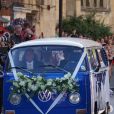 Les mariés Ellie Goulding et Caspar Jopling à la sortie de la cathédrale d'York, le 31 août 2019